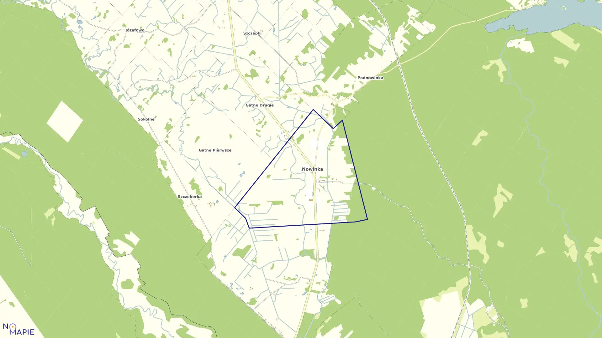 Mapa obrębu NOWINKA w gminie Nowinka